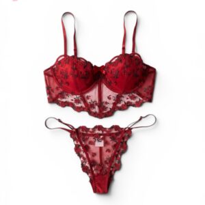 Burgundy Corset Set