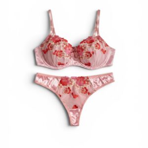 Satin & Lace Set in Pink