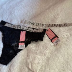 Comfort Lace Panty with Silver Detail Black & White